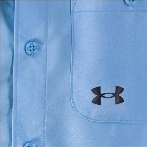 Vista 3 de Under Armour Boys' Outdoor Short Sleeve Shirt, Woven Button Down, Collared Neckline