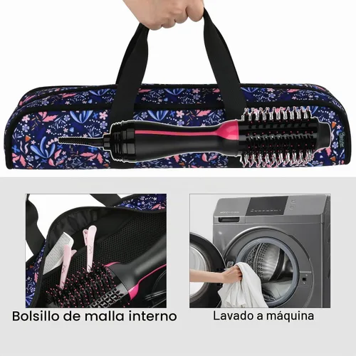 Vista 3 de Estuche de viaje para cepillo secador de pelo, bolsa de transporte de almacenamiento para cepillo secador de pelo Revlon Original 1.0/Plus 2.0