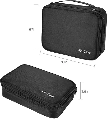 Vista 4 de ProCase - Bolsa organizadora de viaje con 3 bandejas de joyería apilables para cajones