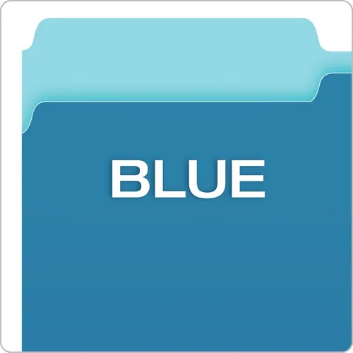 Vista 4 de Pendaflex Two-Tone Color File Folders, Legal Size, Blue, 1/3 Cut, 100/BX (153 1/3 BLU) (Pack of 5)