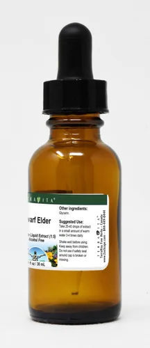 Vista 2 de Extracto líquido de glicerita de élder enano (1:5) - Sin sabor (1 oz, ZIN: 522387)