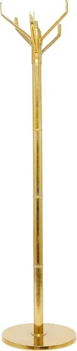 Vista 3 de Deco 79 Perchero de metal de aluminio con 4 ganchos, 15.0 in x 15.0 in x 68.9 in, dorado