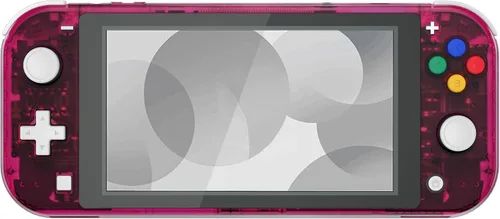 Vista 3 de eXtremeRate Carcasa de repuesto transparente rosa caramelo para Nintendo Switch Lite, carcasa para controlador de mano NSL con protector