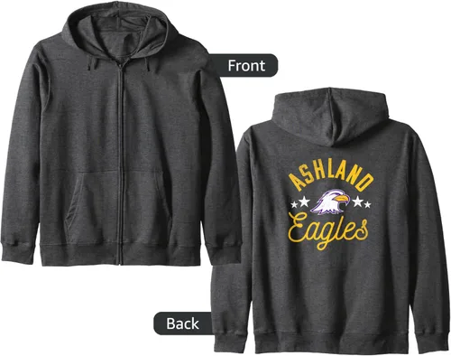 Vista 5 de Ashland University Sudadera con capucha y logotipo de Eagles, Negro