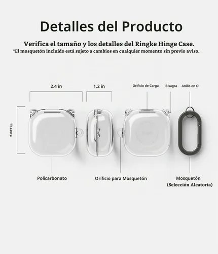 Vista 9 de Ringke Bisagra [No más decoloración] Compatible con Samsung Galaxy Buds 2 Pro Case, Buds 2, Buds Pro, Buds Live y Galaxy Buds FE, funda transparente