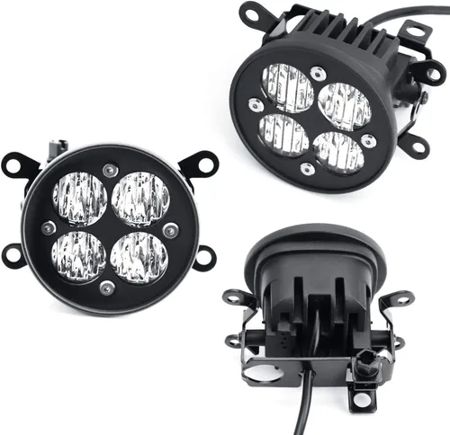 Vista 8 de iJDMTOY Lente transparente de 24 W de alta potencia LED gran angular SAE Flood Beam Kit de luz antiniebla con biseles de lámpara de niebla, arnés