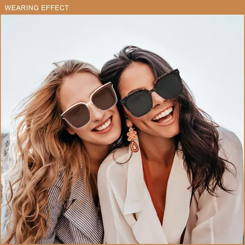 Vista 7 de HWABUOT Gafas de sol polarizadas para mujer y hombre, estilo clásico, retro, protección UV