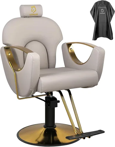 Vista 11 de Silla de peluquero reclinable silla de peluquería hidráulica sillas de peluquería giratoria de 360 grados silla de peinado silla de corte de salón