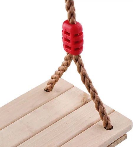 Vista 5 de Juego de columpios de madera con asiento antideslizante y cuerda de nailon grueso para adultos, columpio colgante para interiores y exteriores