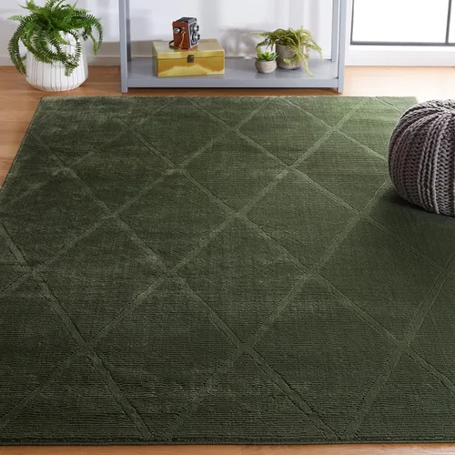 Vista 12 de SAFAVIEH - Alfombra de colección Revive, 9' x 12', beige, diseño enrejado, no se desprende y de fácil cuidado, ideal para áreas de alto tráfico
