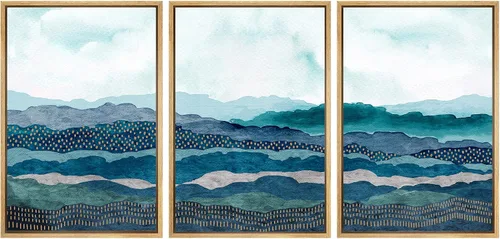 Vista 91 de SIGNWIN Lienzo enmarcado para pared, vista aérea de palmeras tropicales en un cielo azul, fotografía del océano costero, arte moderno, panorámico