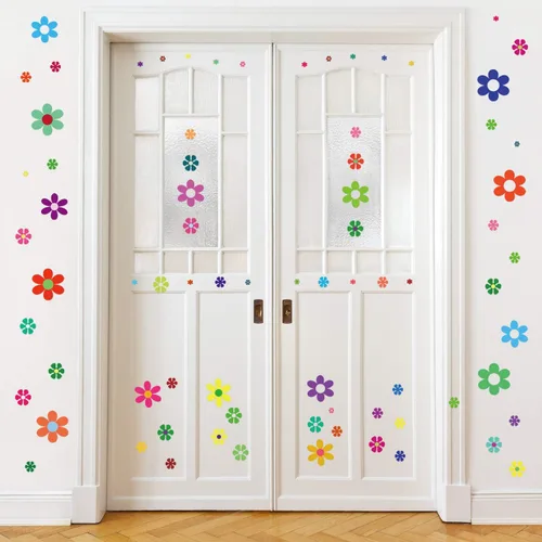 Vista 6 de Zonon 12 hojas de calcomanías de margaritas, 96 calcomanías retro de flores