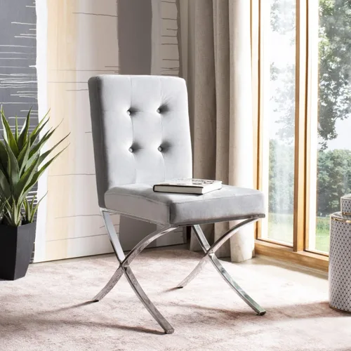 Vista 14 de Safavieh Home Walsh - Silla auxiliar de piel sintética negra y cromada