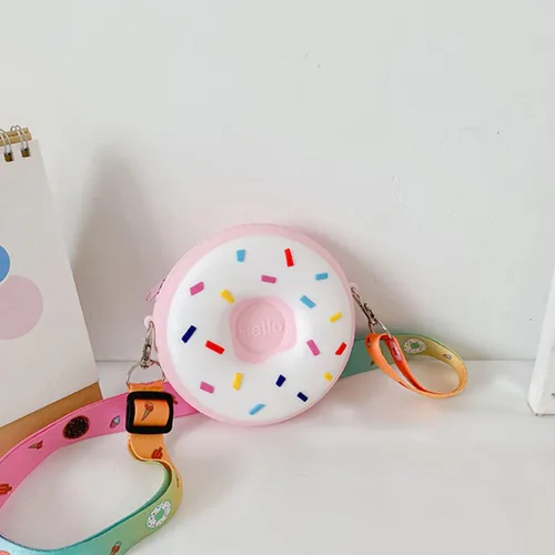 Vista 2 de Bolso cruzado para niña pequeña, bolso de hombro, mini bolso de mensajero para niñas pequeñas, Rosado