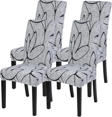Vista 102 de SearchI Juego de 2 fundas elásticas para sillas Parsons de comedor, fundas elásticas con estampado de elastano, extraíbles, lavables, fundas
