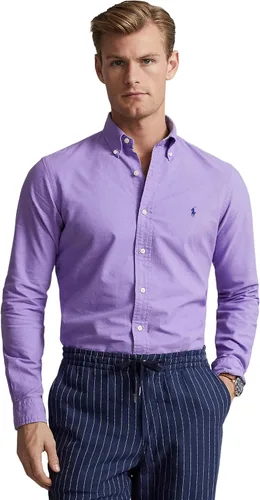 Vista 49 de POLO RALPH LAUREN Men's Classic Fit Plaid Oxford Shirt Blanco básico
