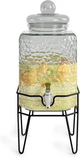 Vista 11 de Style Setter Dispensadores de bebidas de vidrio premium, 1.5 galones, juego Doble con soporte