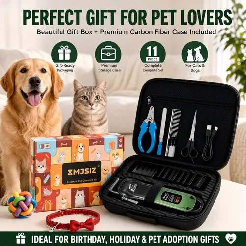 Vista 8 de Kit de aseo para perros, cortaúñas inalámbricas para perros y gatos Verde