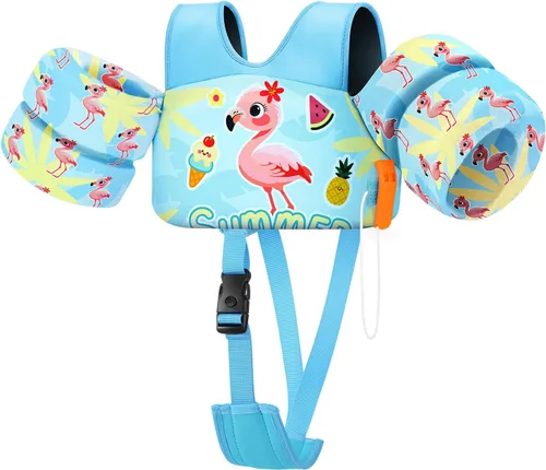 Vista 20 de HeySplash Chaleco de natación para niños pequeños, flotadores para niños de 22 a 44 libras/22 a 55 libras, chaqueta de natación para niños