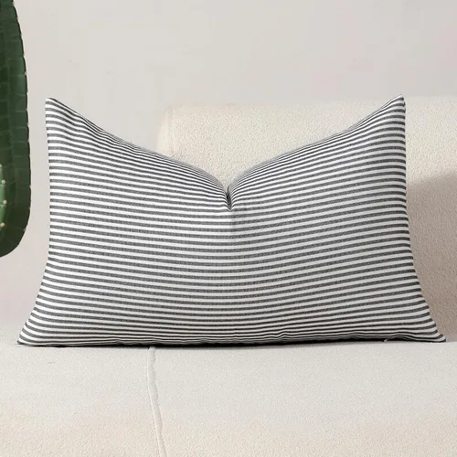 Vista 37 de vctops Fundas de almohada decorativas a cuadros azules de 12 x 20 pulgadas, funda de cojín lumbar de guingán para sofá, dormitorio