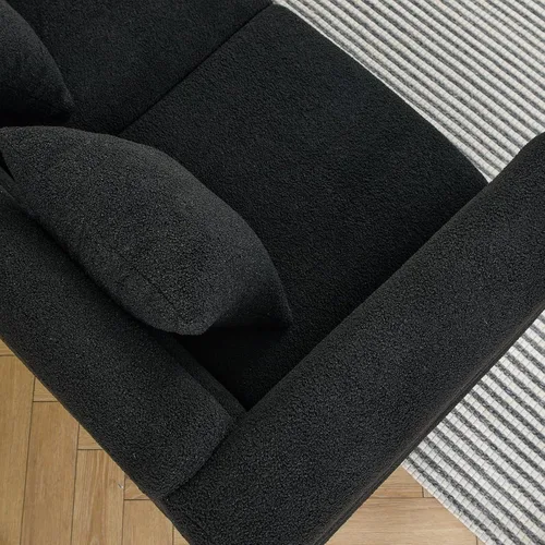 Vista 9 de Modern Loveseat Sofa Couch for Living Room, 81''W Lounge Futon Couch with 3 Pillows, Comfortable Seating Cushion, for Small Space Apartment, Concise