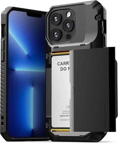 Vista 30 de VRS Design Damda Glide Pro funda compatible con iPhone 12/12 Pro, con espacio para 4 tarjetas, prémium, resistente, tarjetero semiautomático Verde