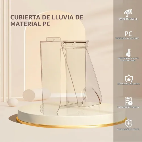 Vista 2 de Cubierta impermeable para teclado de puerta, tapa abatible transparente, cubierta impermeable para timbre de puerta, resistente a la intemperie
