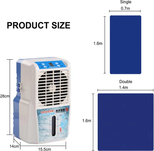 Vista 7 de Enfriador de colchón con control remoto, enfriador de agua, silencioso, cómodo y seguro, sin radiación, cama enfriadora de colchón, almohadilla