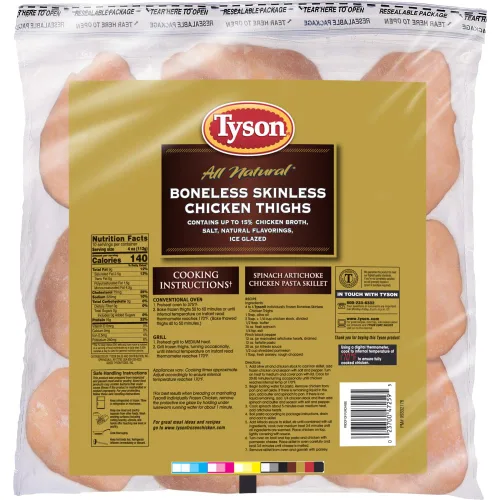 Vista 2 de Tyson® Muslos de pollo deshuesados y sin piel, 2.5 libras (congelado)