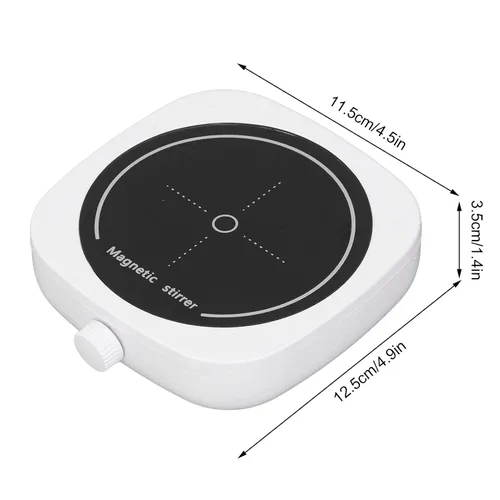 Vista 4 de Agitador magnético 600-4000RPM Mini placa magnética con capacidad de 33.8 fl oz para química, laboratorio, iniciador de levadura, bebidas y bricolaje