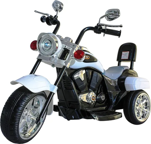 Vista 12 de Freddo Motocicleta de juguete, triciclo de motocicleta de 6 V con luces LED, bocinas hacia adelante/marcha atrás, 2 opciones de velocidad, juguetes