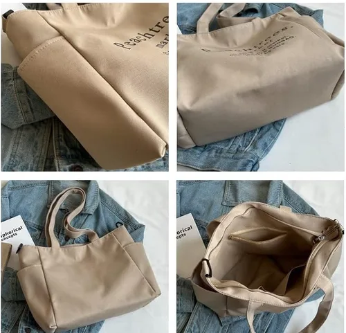 Vista 5 de Bolso de mano estético vintage, bolso cruzado de lona, bolso de hombro hippie, indie, bohemio, bolso hobo para mujer, accesorios grunge