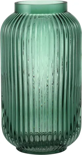 Vista 43 de Jarrón de vidrio ámbar para flores, florero para ramo, jarrones de vidrio modernos, jarrones acanalados para sala de estar, dormitorio, mesa