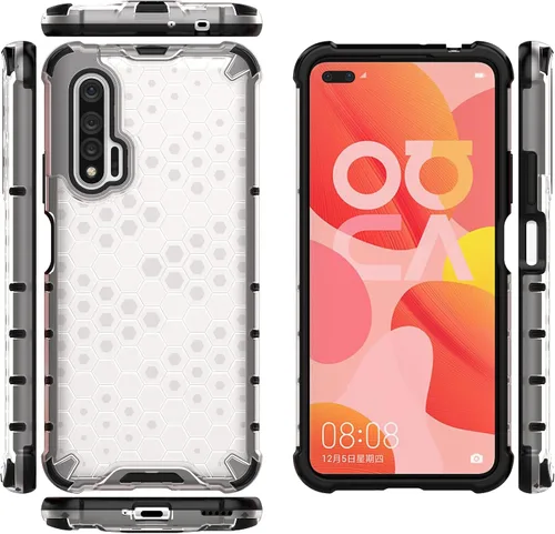 Vista 76 de Pzwoxukhov Funda compatible con Huawei Nova 3i, compatible con Huawei P Smart+ 2018 Honeycomb Anti-Drop Shock-Absorbing Case Negro