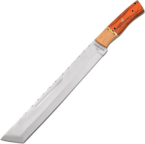 Vista 2 de Machete de caza de hoja fija hecha a mano de encargo de la hoja del acero del alto carbono de la espiga 1075 para el corte y la jardinería