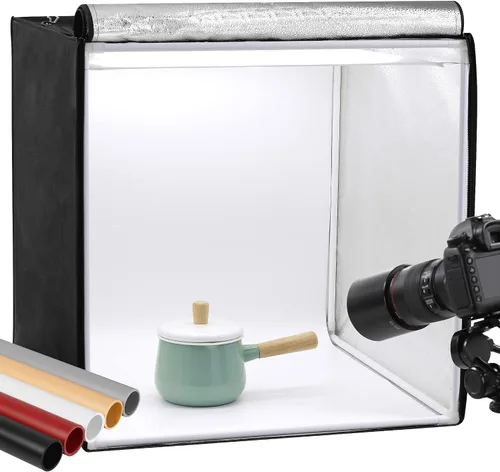 Vista 7 de Finnhomy Kit de iluminación profesional portátil para estudio fotográfico, luz fotográfica, tienda de campaña fotográfica, caja de iluminación, cubo