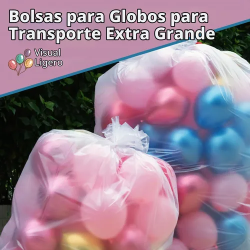 Vista 5 de 2 bolsas de globos de 59 x 98.4 pulgadas para transportar globos para bodas, fiestas