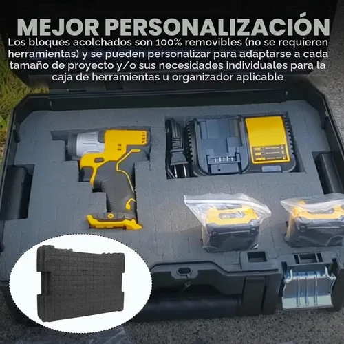 Vista 7 de Paquete de 2 insertos de espuma DWST88801 para DeWalt TSTAK