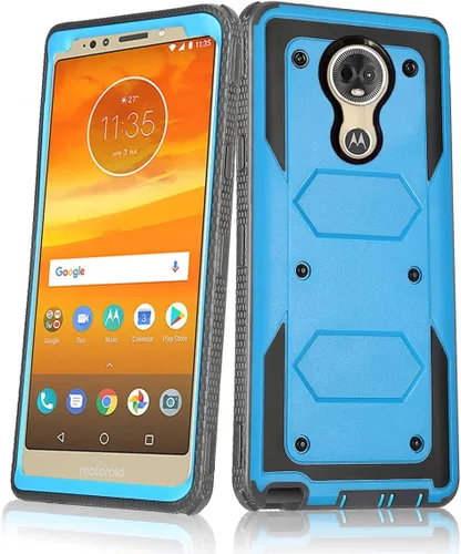 Vista 8 de Asuwish Funda de teléfono para Moto E5 Plus E 5 Supra, híbrida, a prueba de golpes, dura, a prueba de caídas, protección de cuerpo completo Negro
