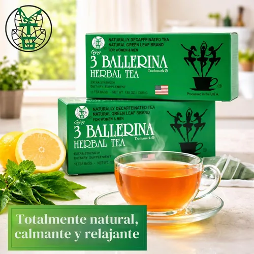 Vista 2 de 3 Ballerina Bebida de Té Herbal Extra Fuerte, 18 unidades (paquete de 2) Traditional & All-Natural Ingredients Herbal Tea Drink for Men & Women