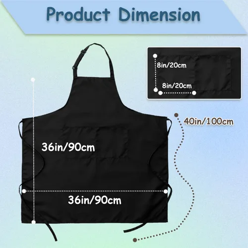 Vista 3 de King Mills Delantales de cocina unisex de talla grande 1 paquete con bolsillos, ideal para XL XXL o cintura W38+. Extra grande y largo.