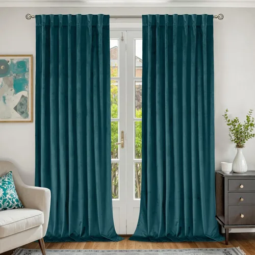 Vista 61 de BGment Cortinas de terciopelo rosa polvoriento, 2 paneles de 84 pulgadas, 2 paneles para sala de estar, aislamiento térmico de lujo, reducen