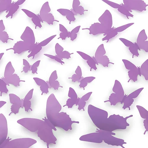 Vista 12 de Zulay Home Decoración de pared de mariposa 3D, 24 piezas con 3 tamaños diferentes, decoraciones extraíbles para habitación, cumpleaños, fiestas