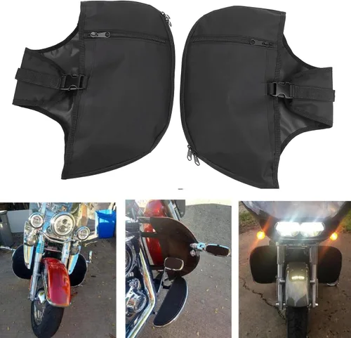 Vista 6 de Soft Lowers Chaps - Funda protectora de motor de motocicleta, cubierta protectora de motor de conducción, cubierta protectora de motor impermeable