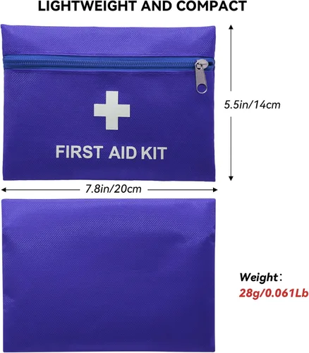 Vista 2 de Faylapa 12 mini bolsas vacías de primeros auxilios, 7.87 x 5.51 pulgadas, bolsa de viaje para viajes, hogar, oficina, automóvil, campamento, al aire