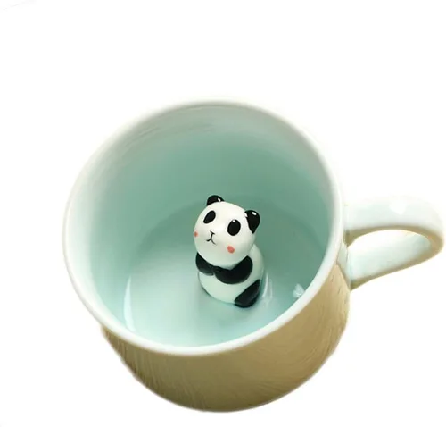 Vista 9 de Taza de café ZaH, 10 onzas, diseño con animal 3D en el fondo, Estándar, Bear
