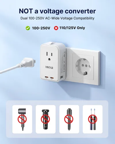 Vista 13 de VINTAR 45W Universal Travel Adapter, Ultra Thin International Power Adapter