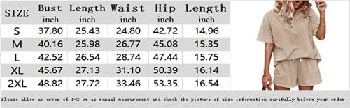 Vista 6 de BZB Womens 2 Piece Short Sleeve Sweatsuit Sets V-neck Pullover and Shorts Solid Color Outfits Tracksuits