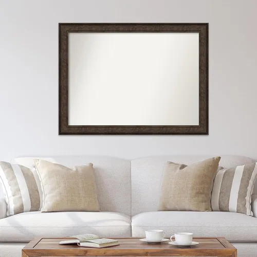 Vista 1069 de Amanti Art Espejo de pared personalizado no biselado (25 x 25 pulgadas), marco de bronce acentuado, varios tamaños personalizados, espejo de baño