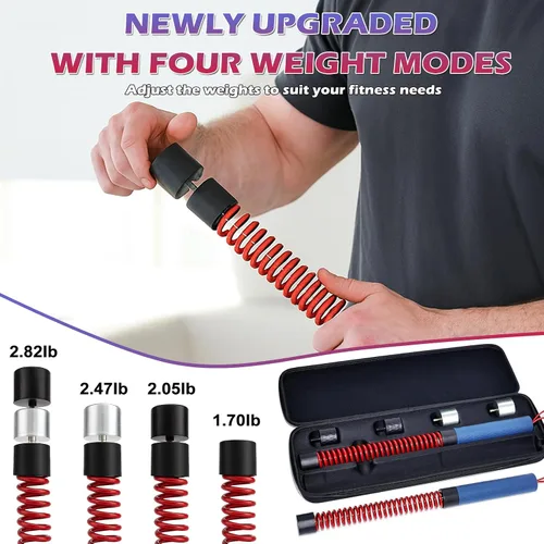 Vista 3 de Cuerdas de batalla sin cuerda mejoradas para gimnasio en casa, cuatro cables de entrenamiento ajustables de 1.7 a 2.8 libras, cables